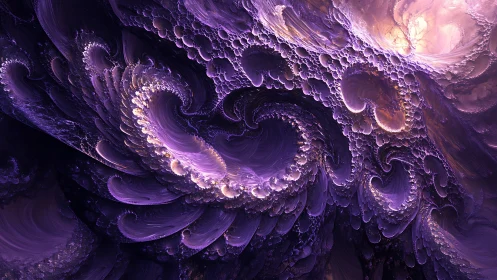 Helical violet fractal vortices in turbulent iterative field.