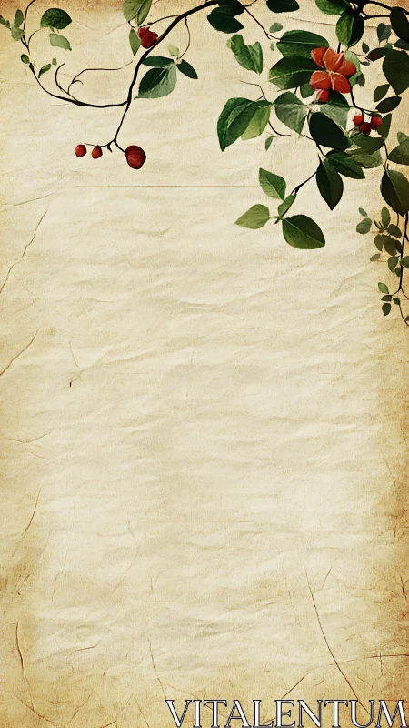 Vintage floral parchment inviting quiet stories to bloom.