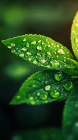 Macro optical study of dew-laden foliage surface geometry.