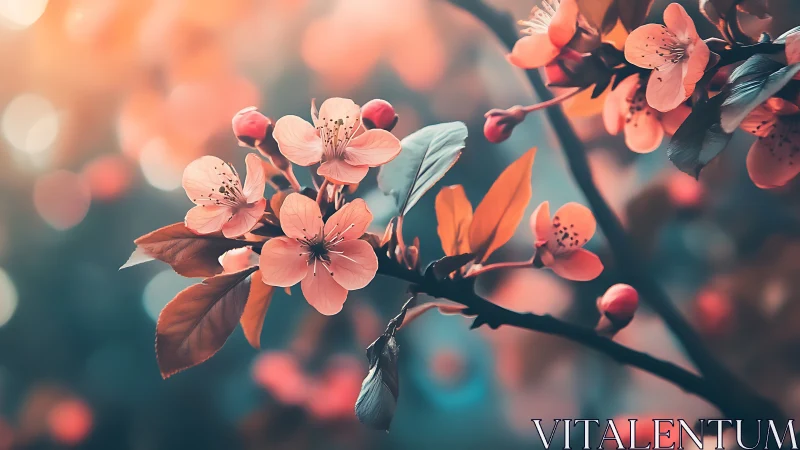 Coral Blossoms Dreaming in Soft Bokeh Light