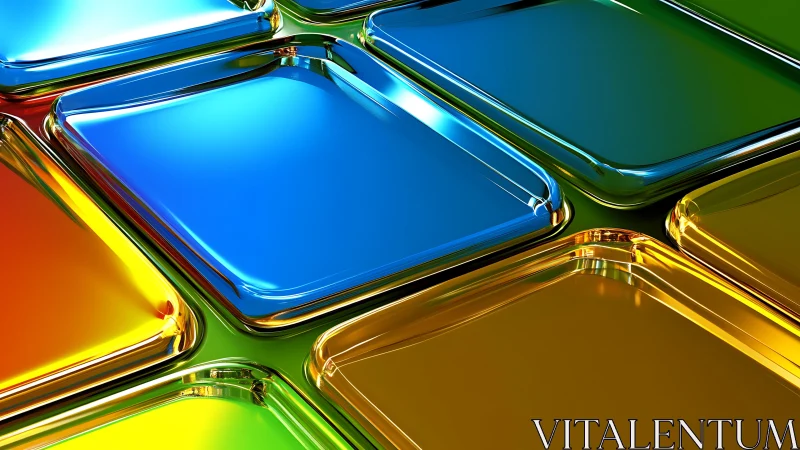 Chromatic glass tiles humming with candy-bright reflections.