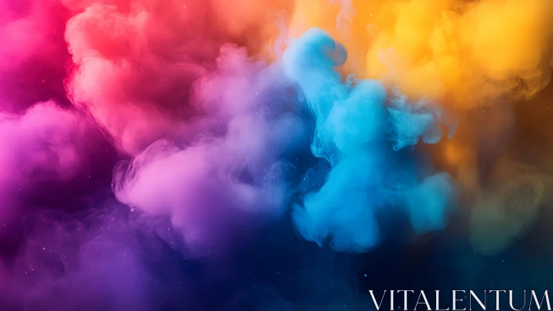 Color clouds form layered gradient plumes across dark space