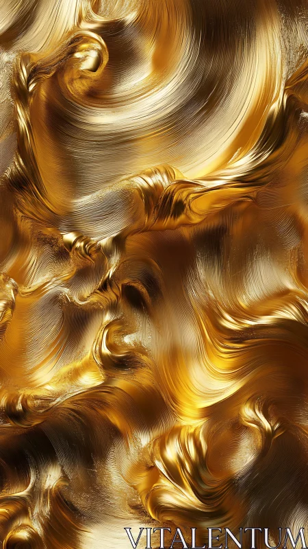 Swirling metallic gold abstract texture in close focus.