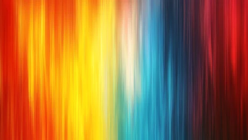 Vertical spectrum glow in cascading multicolor light streaks.