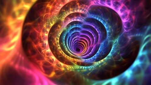 Spectral fractal vortex tunnel with nested concentric coils