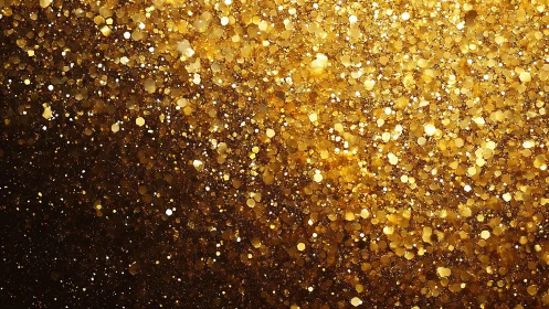 Shimmering Gold Glitter Abstract Background with Bokeh Effect.