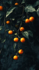 Citrus constellations glow softly against a velvet midnight
