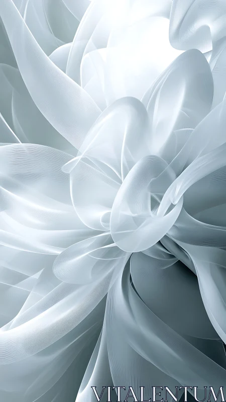 Ethereal White Ribbons in Layered Abstract Flow Composition.