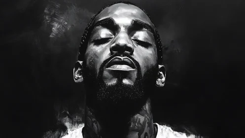 Quiet strength rises in a soulful black and white portrait