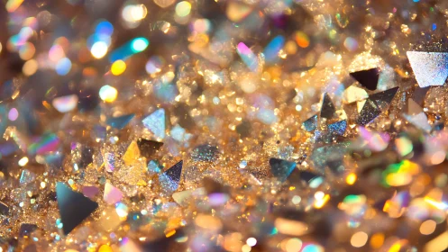 Golden glitter daydream with tiny prismatic shards aglow.
