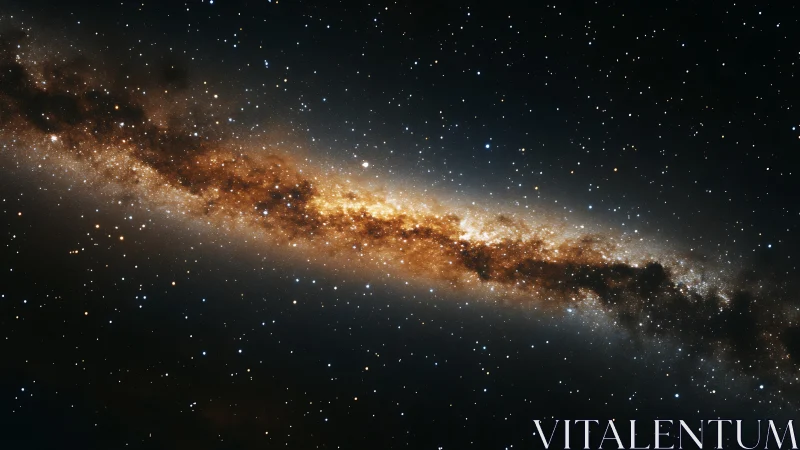 Edge-on barred spiral galaxy with dense stellar dust lane