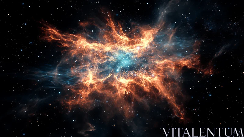 Nebula foxfire exploding across a star-salted midnight sky.