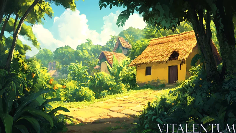 Enchanted Cottage Nestled in Verdant Forest Haven.