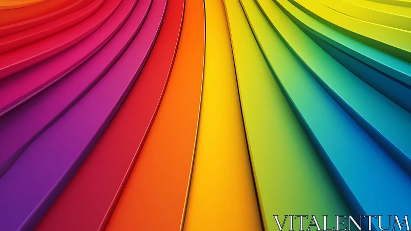 Curved layered spectrum bands in smooth rainbow gradient.