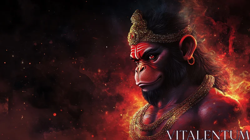 Fire-forged monkey warrior crowned in molten starlight.