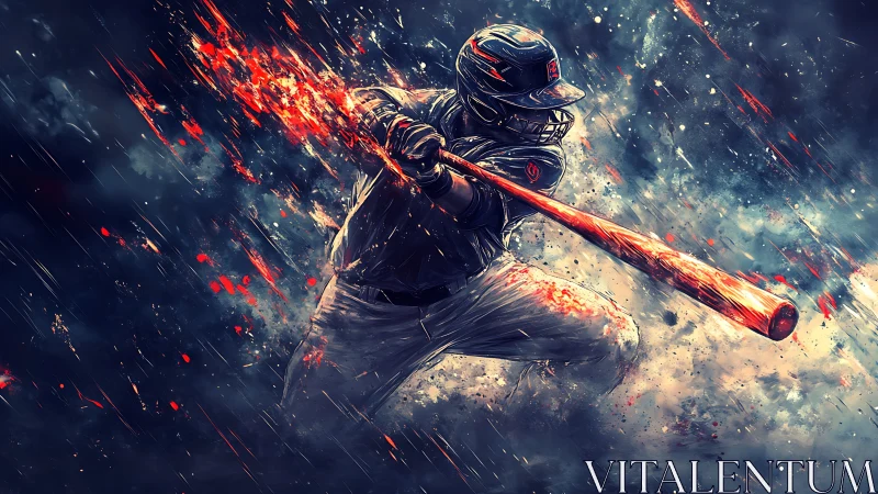 Baseball batter in motion with abstract trailing streaks.