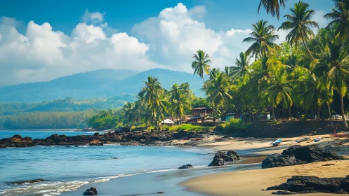 Tropica's Gilded Shore: Where Mountains Whisper to Palms.