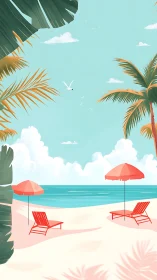 Paradise Awaits Where Coral Umbrellas Meet Turquoise Dreams