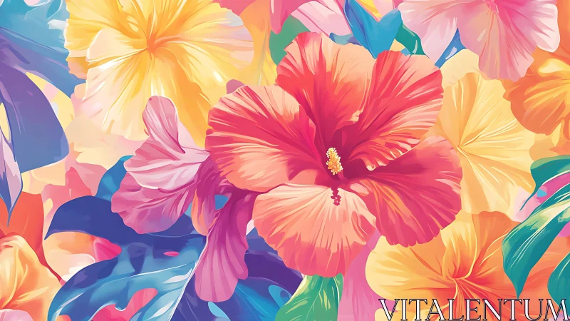 Vibrant Blooms Dancing in Rainbow Harmony.