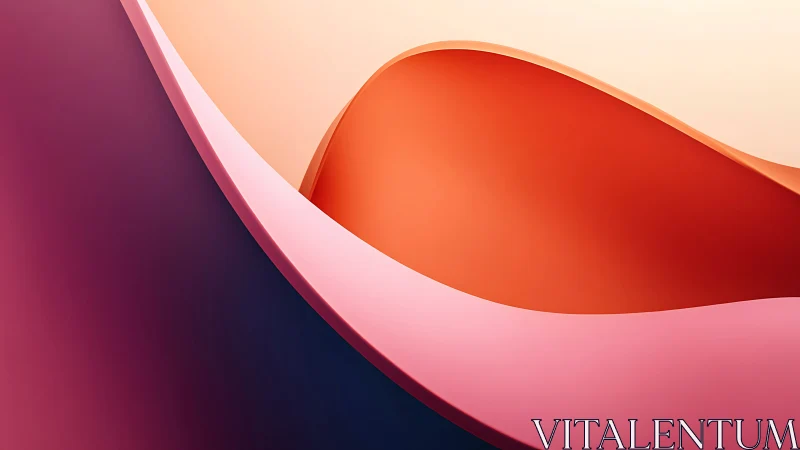 Curved color ribbons forming soft abstract gradient waves.