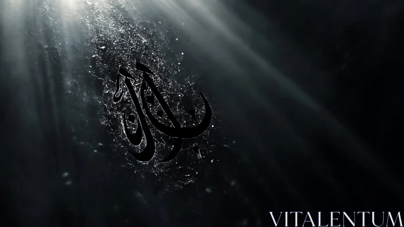 Soft light over elegant calligraphy in a quiet deep glow.