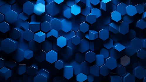 Midnight hexagons drift like digital tiles in deep space