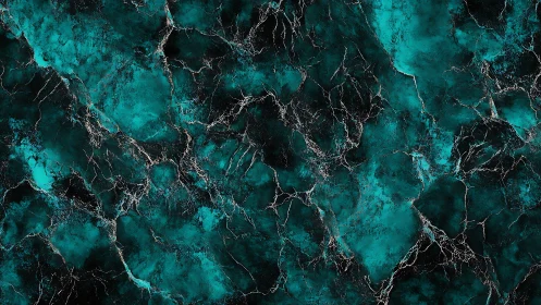 Teal and black marbled texture with fine pale veining.