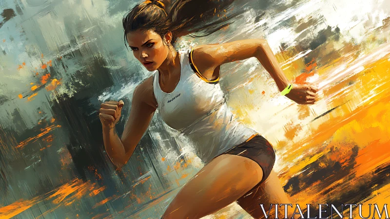 Electric sprint energy with a determined runner in motion.