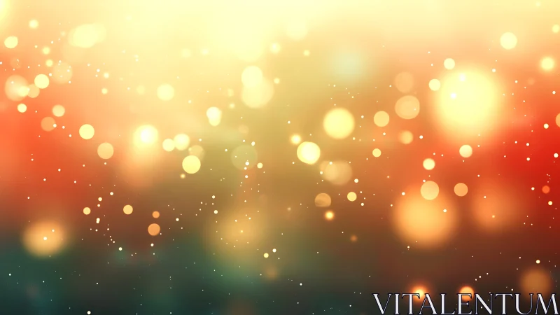 Golden bokeh lights drifting through a dreamy evening glow.
