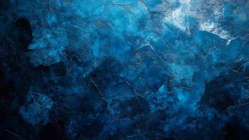 Deep blue abstract texture with layered cracked surface.