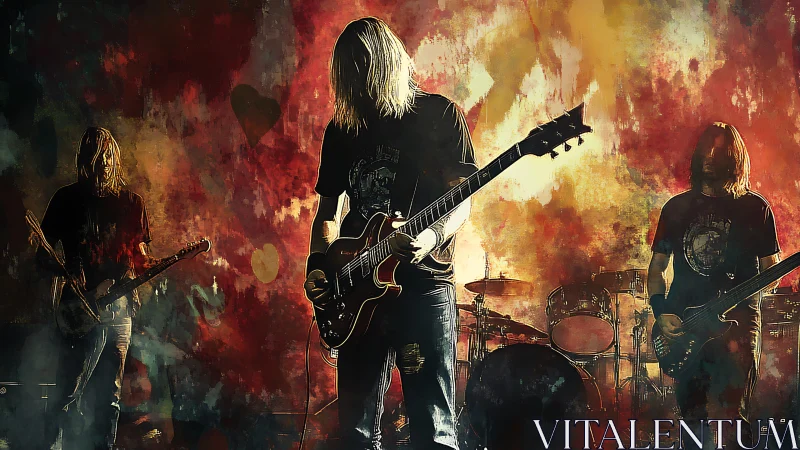 Guitars carve molten color while shadows conduct the noise