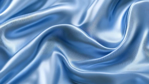 Silken blue waves curl gently into a liquid metal dreamscape