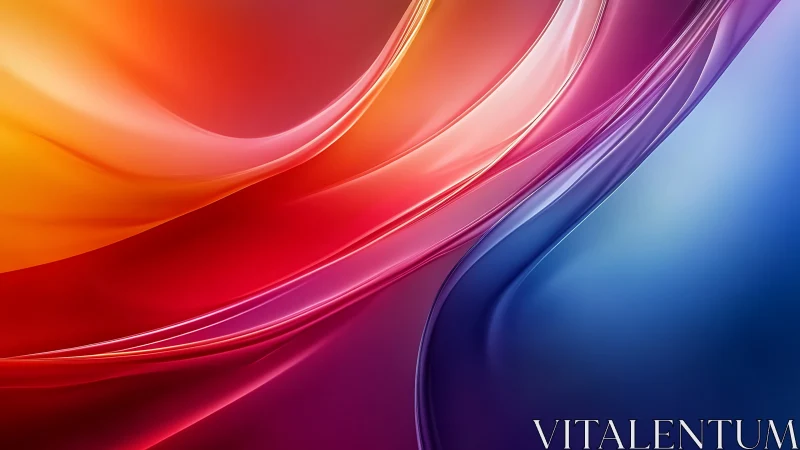 Glowing color waves flow together in a soft, uplifting dance