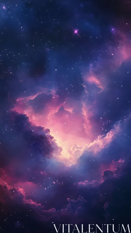 Spectral nebular column with high-density ionized gas cloudscape.