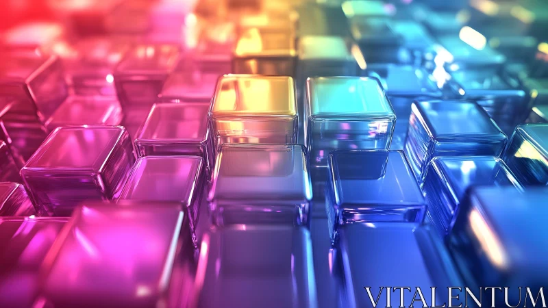 Vibrant Glass Cubes in Abstract Geometric Digital Art Style. Vibrant Glass Cubes in Abstract Geometric Digital Art Style.