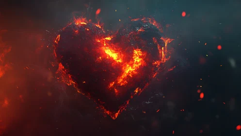 Fiery Heart Ablaze with Raw Passion and Power.