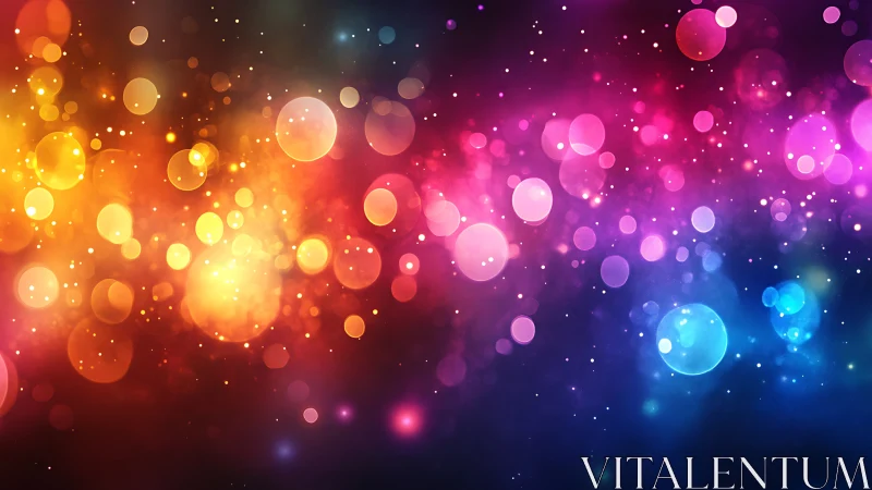 Digital bokeh spectrum with layered luminous particle fields.