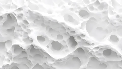 Abstract white porous surface texture, 3D modern minimalist style.