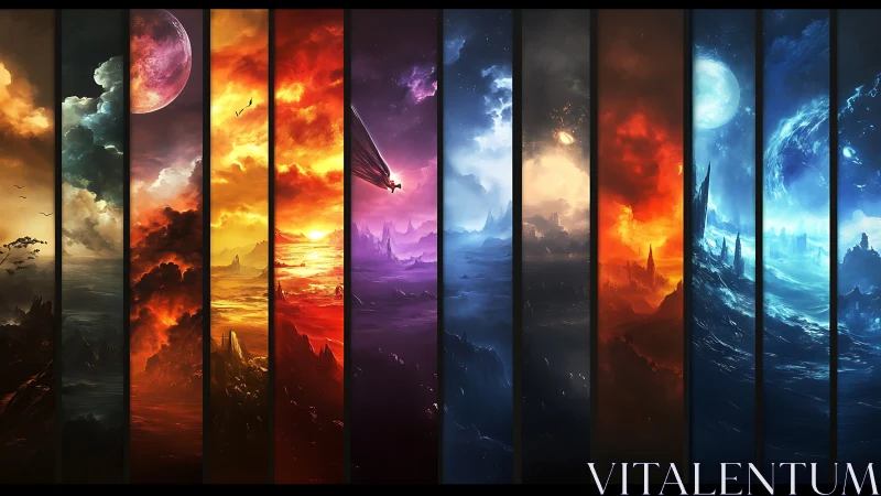 Segmented cosmic landscapes map chromatic planetary horizons