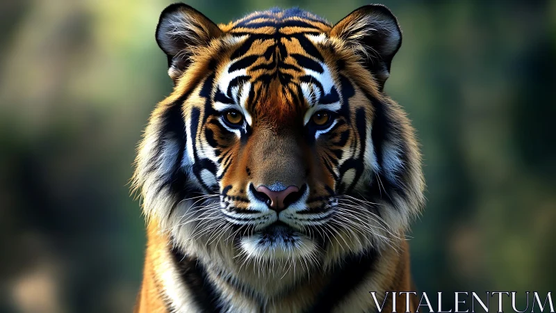 Photorealistic tiger portrait renders high-detail facial texture