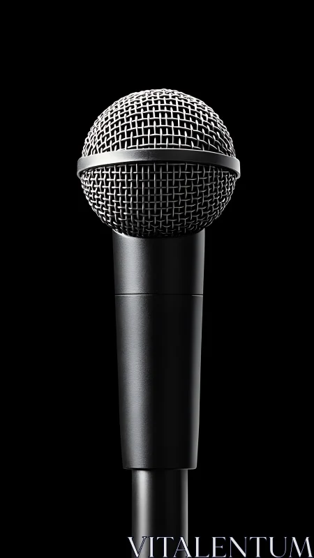 Studio microphone captured in centered front-on composition