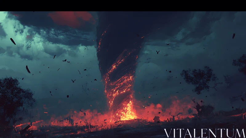 Apocalyptic Inferno: Atmospheric Catastrophe Through Turbulent Sky.