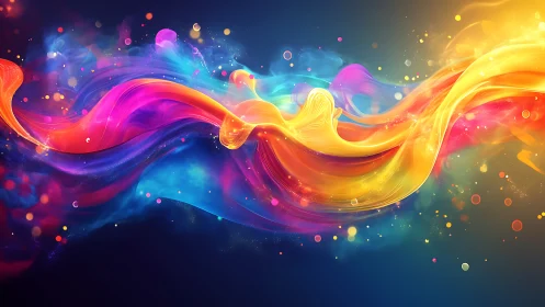 Glowing river of color swirling through a dreamy night sky.