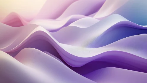 Soft pastel waves form flowing abstract 3D landscape