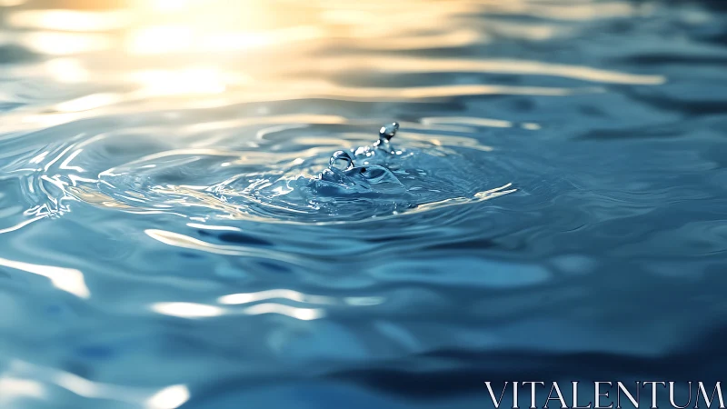 Water surface records single droplet impact with soft ripples