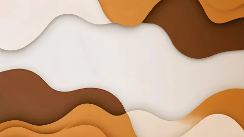 Layered neutral waves in warm brown abstract background.