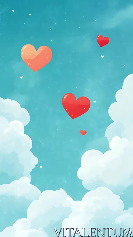 Volumetric Heart Forms Suspended in Atmospheric Turquoise Gradient Space