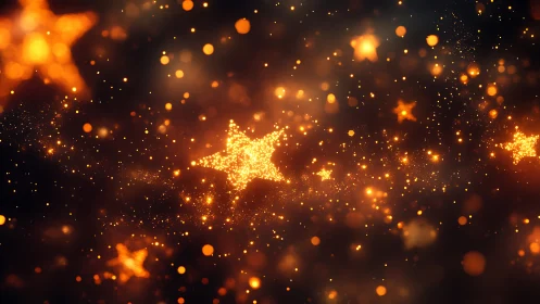 Spark-dusted golden starlight drifting through velvet night.