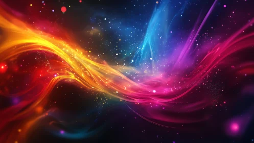 Chromatic plasma wavefronts in luminous spectral turbulence.