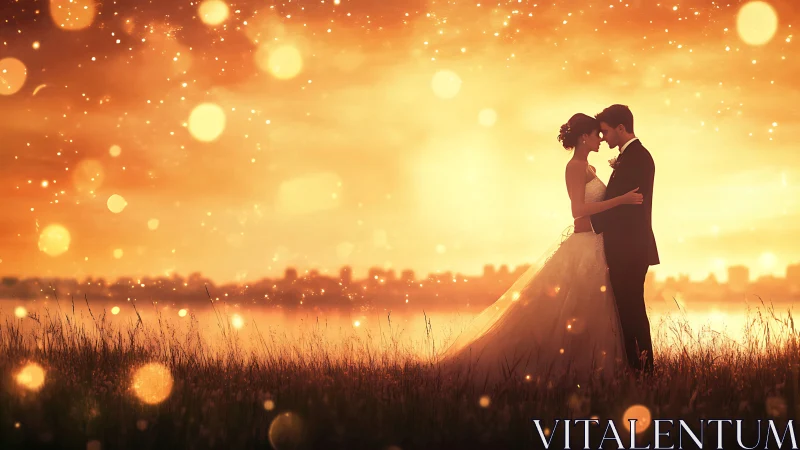 Golden Embrace: Love Glows in Evening Light.